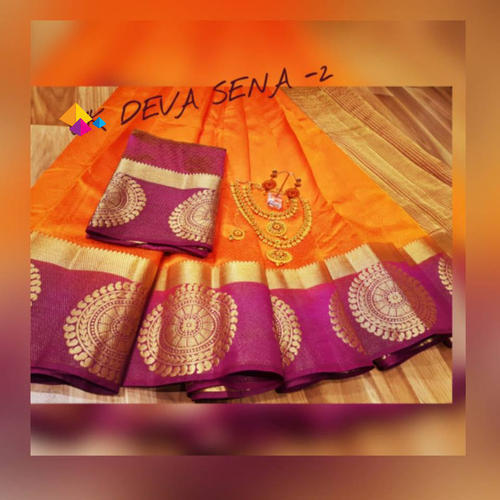 Multicolour Kanjivaram Devsena Design Saree