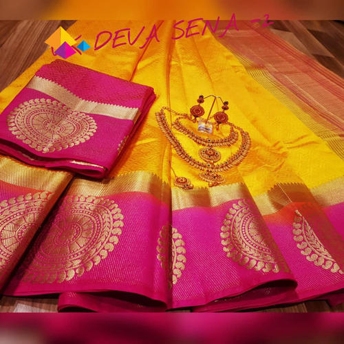 Multicolour Kanjivaram Devsena Design Saree