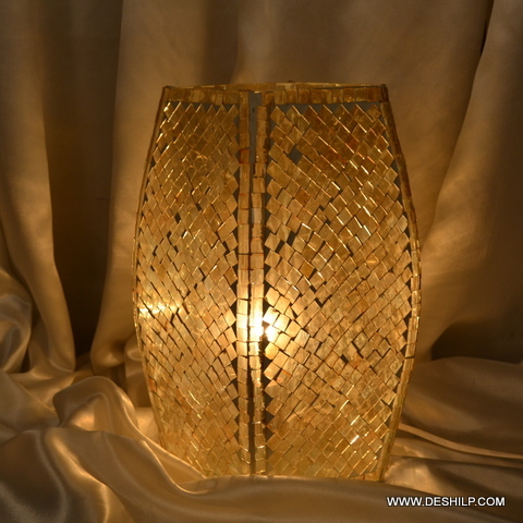 Cream Beautiful Mosaic Finish Glass Table Lamp