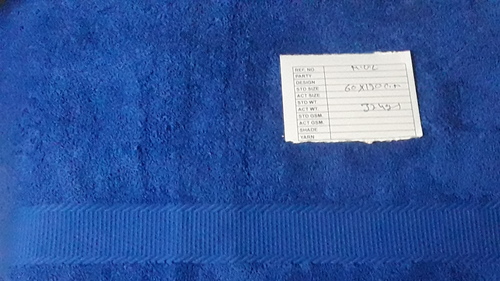 Cotton Bath Towel - 70 x 140 cm, 500 GSM, Eco-Friendly Blue Plain Dyed Design, Soft Touch for Home & Hotel Use