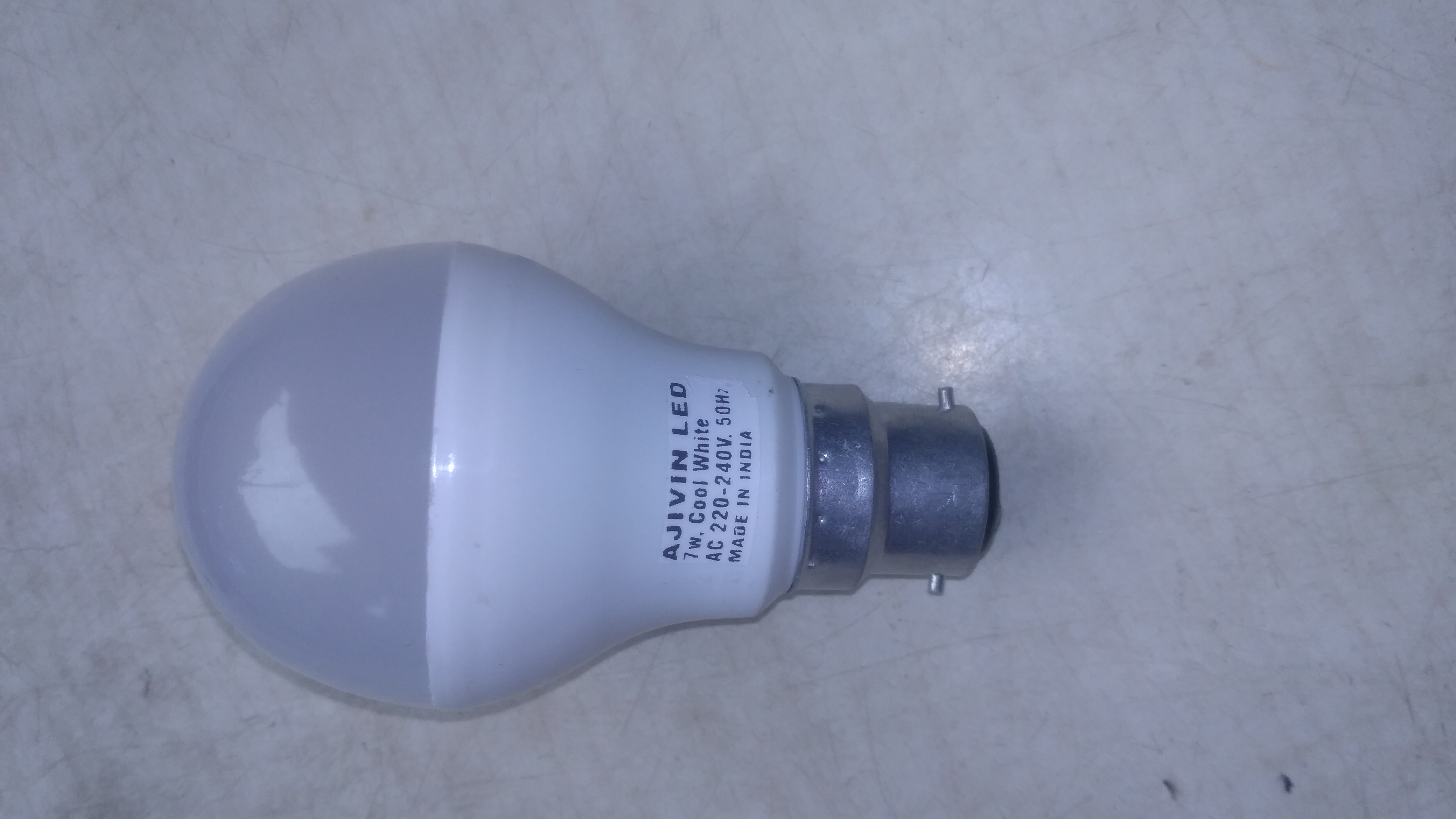 Ajivin Led Bulb - 5w Round Shape, B22 Base, Cool Daylight (5000-6500k) | Energy Efficient With Smart Illumination, Easy To Install, Reliable Heat Sink
