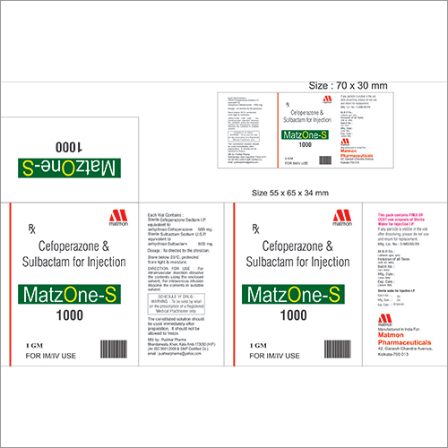 सेफोपेराजोन 500mg + सल्बैक्टम 500 एमजी इन्जेक्शन