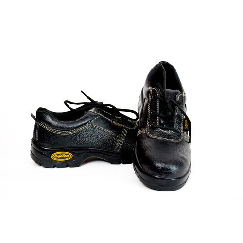 Safetoes PU Sole Safety Shoes - Leather, Sizes 6-11, Black | Steel Toe, Waterproof, Anti-Skid, Heat Resistant, Comfort Fit