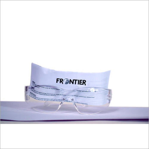 Frontier Safety Goggles - Polycarbonate Lens, Transparent Frame, 40-50 Grams | Adjustable Arms, Rust Proof, Heat Absorbent, Crack Resistant