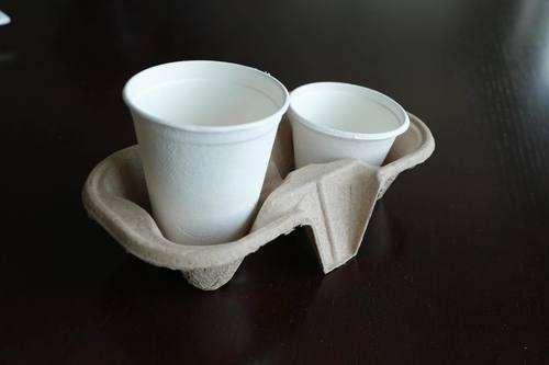 White Bagasee Sugarcane Cup Tray