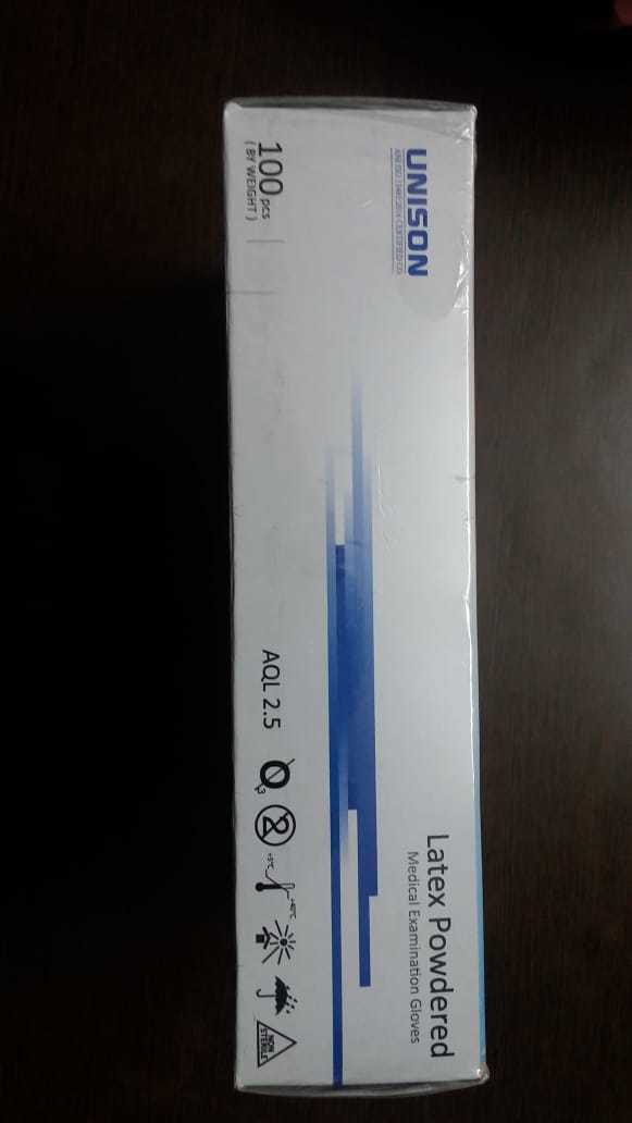 Latex Examination Gloves - 100 Piece Box, Rubber Material, Available In Small, Medium, Large Sizes, Disposable