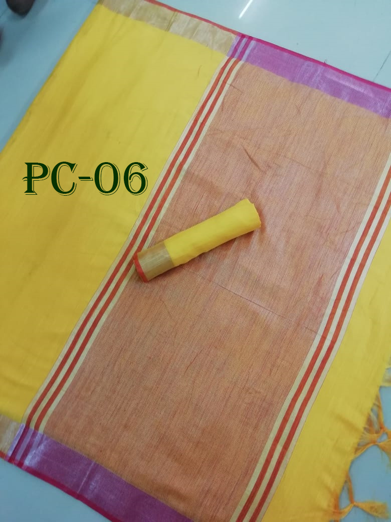 Soft Cotton Saree - Cotton Fabric, Length 5.5 Mtr, Multicolour, Laces Closure, Plain Pattern, Patch Work Detailing, Blouse Length 0.8 Mtr