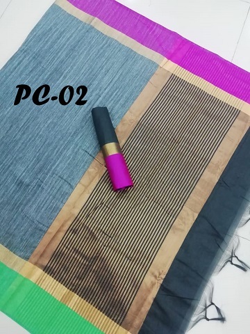 Fancy Cotton Saree - Medium Soft Cotton, 5.5 Mtr Length, Multicolour Striped Pattern, Lace Closure, Zari Work | Indian Style Fashion Statement