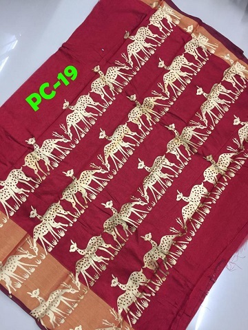 Soft Poly Silk Saree - Cotton Silk, 5.5 Mtr Length, Multicolor Printed Design | Elegant South Indian Style
