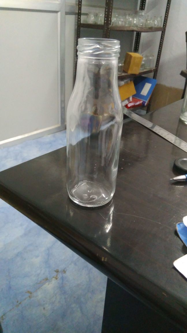 Glass Bottles - Transparent Glass, Rigid Build | Ideal For Milkshakes And Juices, Crystal Clear Appearance, Versatile Use