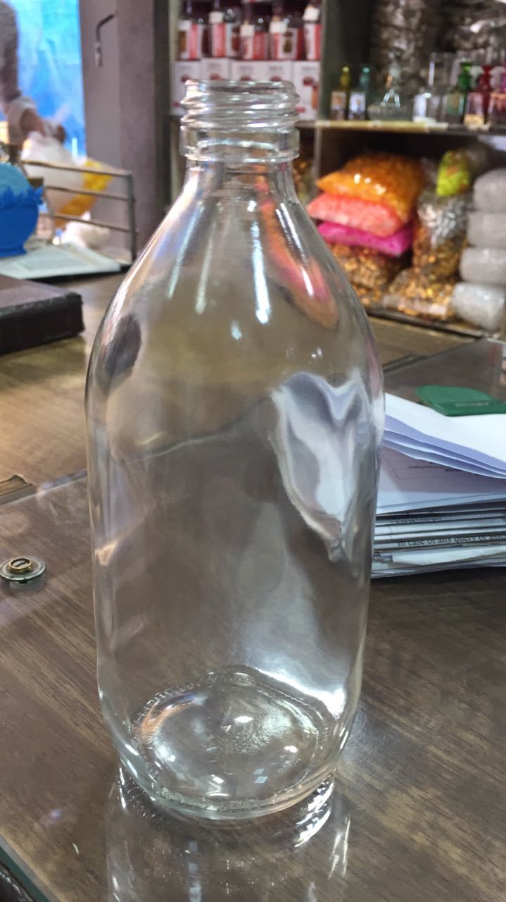 Glass Bottles - Transparent Glass, Rigid Build | Ideal For Milkshakes And Juices, Crystal Clear Appearance, Versatile Use