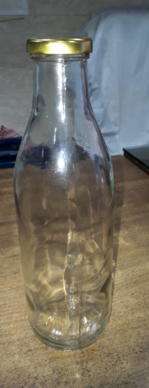 Glass Bottles - Transparent Glass, Rigid Build | Ideal For Milkshakes And Juices, Crystal Clear Appearance, Versatile Use