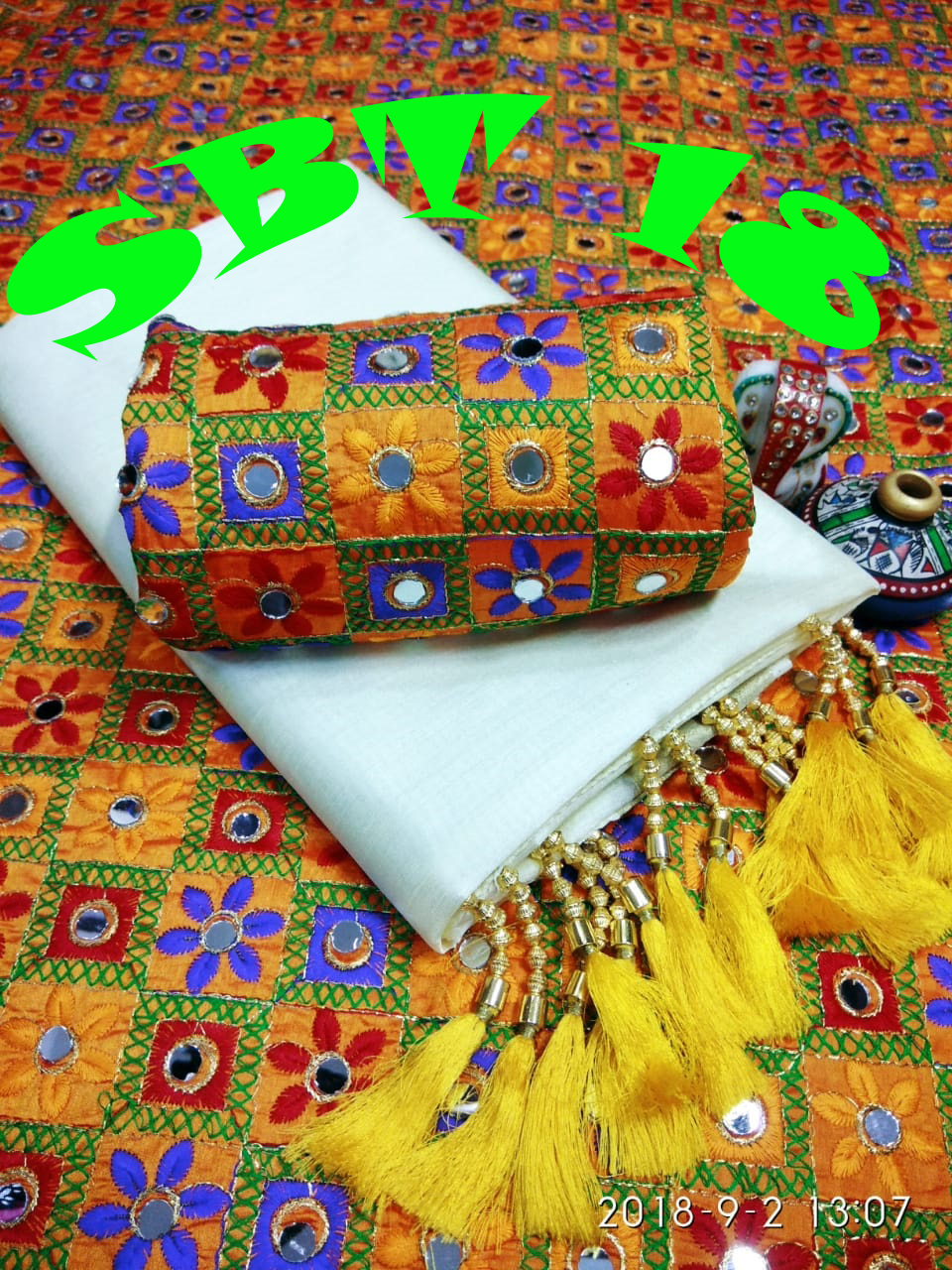 Multicolor Flower Digital Printed Saree