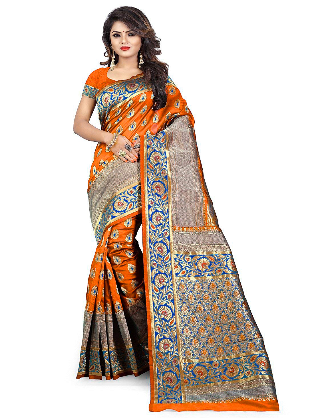 Silk Weaving Saree - Cotton Silk Fabric 5.5 Mtr Length, Multicolor Art Silk Design, Elegant Indian Style
