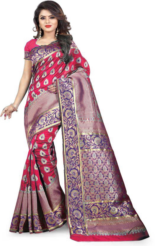 Silk Weaving Saree - Cotton Silk Fabric 5.5 Mtr Length, Multicolor Art Silk Design, Elegant Indian Style