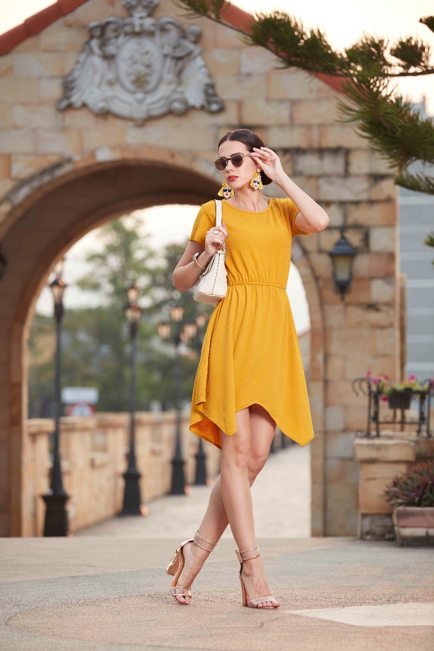 Exclusive Designer Yellow Frock Suit - Cotton Blend, Size S To Xxl | Sleeveless, Plain Pattern, All Season, No Fade, Washable