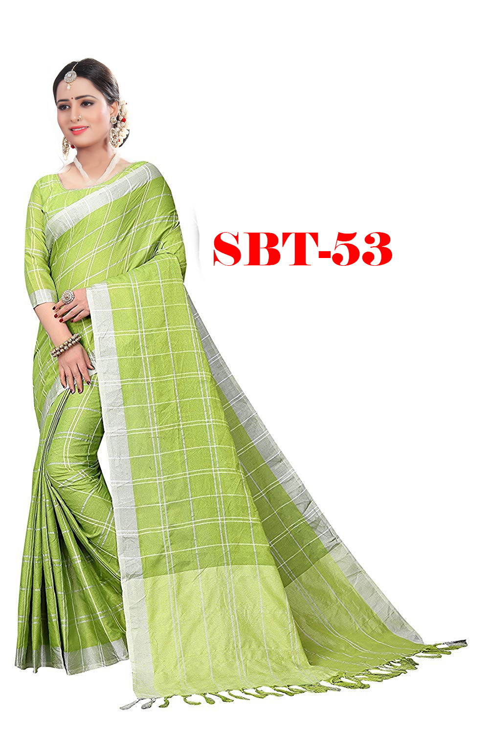 Linen Saree With Jhalar - 5.5 Mtr Length, 0.8 Mtr Blouse | Multicolour Striped Pattern, Sequins Closure, Elegant Sequin Work