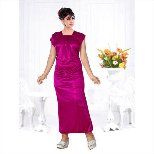 कॉटन लेडीज़ प्लेन इलास्टिक नाइटी