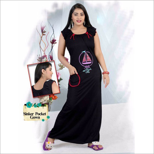 ब्लैक लेडीज़ सिंकर पॉकेट नाइटी