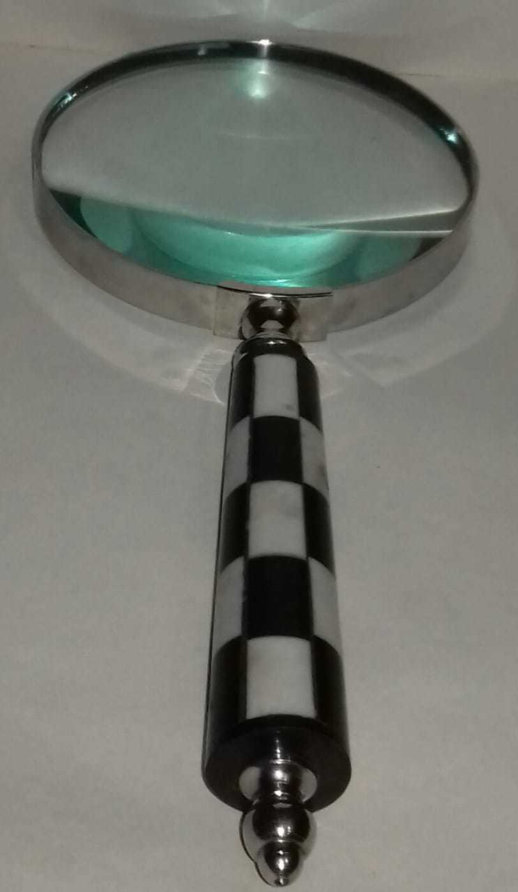 Antique Handheld Magnifier - Metal Construction, Nautical Style, Silver Finish | Elegant Design With Casting Technique