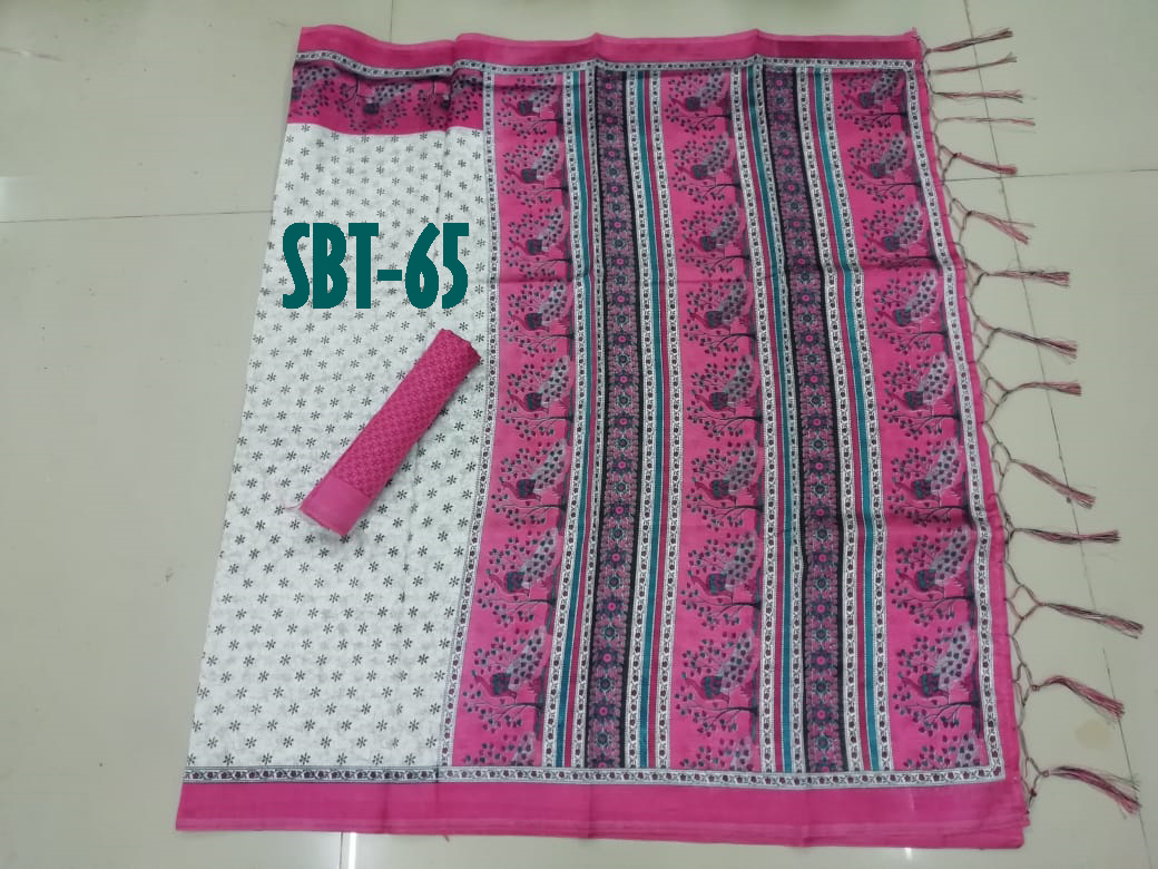 Printed Silk Saree - 5.5 Mtr Length, 0.8 Mtr Blouse | Multicolour, Art Silk Fabric, Striped Pattern, Patch Work, Lace Closure