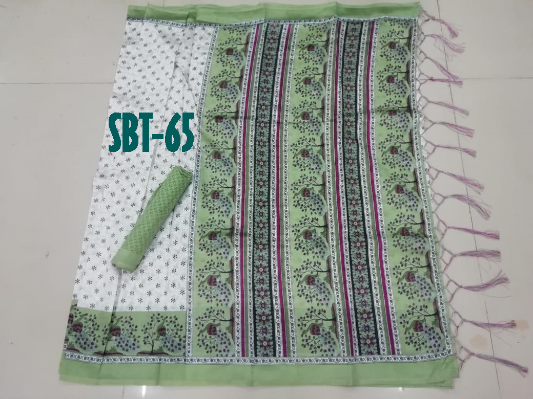 Printed Silk Saree - 5.5 Mtr Length, 0.8 Mtr Blouse | Multicolour, Art Silk Fabric, Striped Pattern, Patch Work, Lace Closure