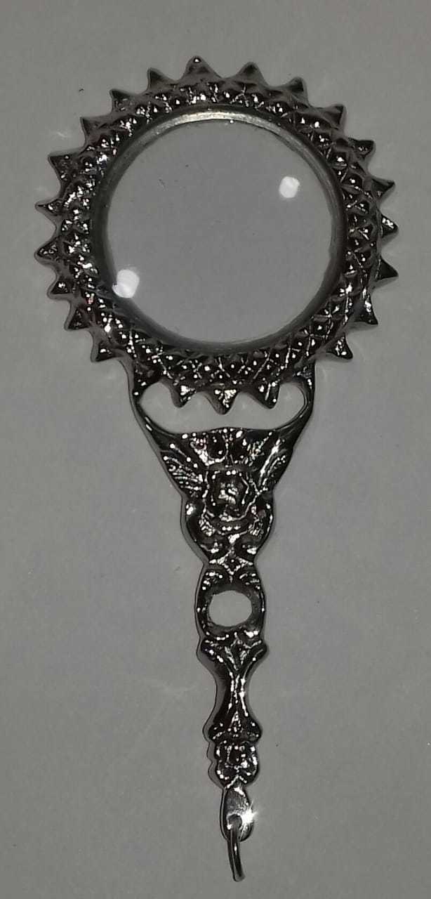 Flower Magnifying Glass - Brass Silver Finish Customized Dimensions | Nautical Style With Metal Casting Techniques