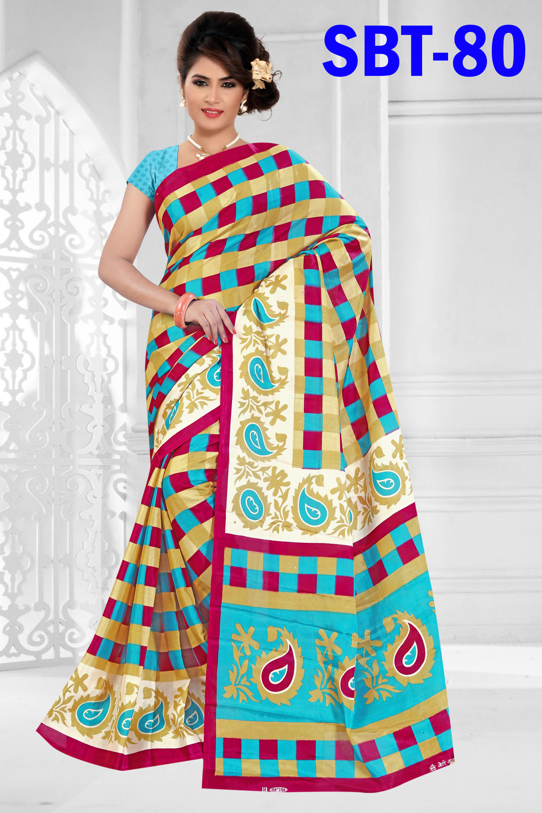 New Light Weight Silk Saree - Cotton Silk Material, 5.5 Mtr Length, Multicolor Printed Design , Patch Work Style
