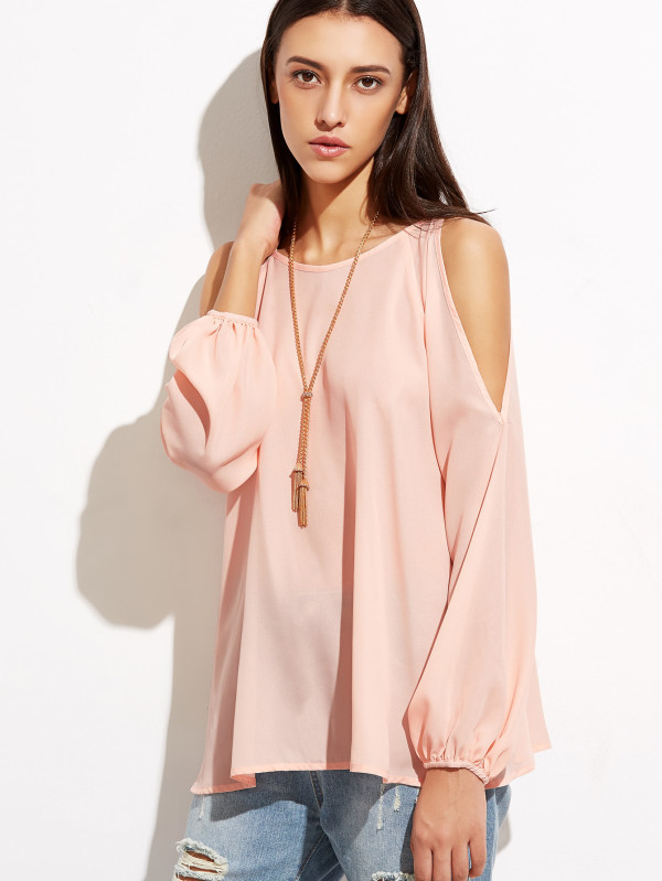Designer Top - Crepe, Size [S, M, L, Xl], Peach Color, Full Sleeves, Plain Pattern, All Season, Printed Fabric | Trendy Look, Washable, Long-lasting