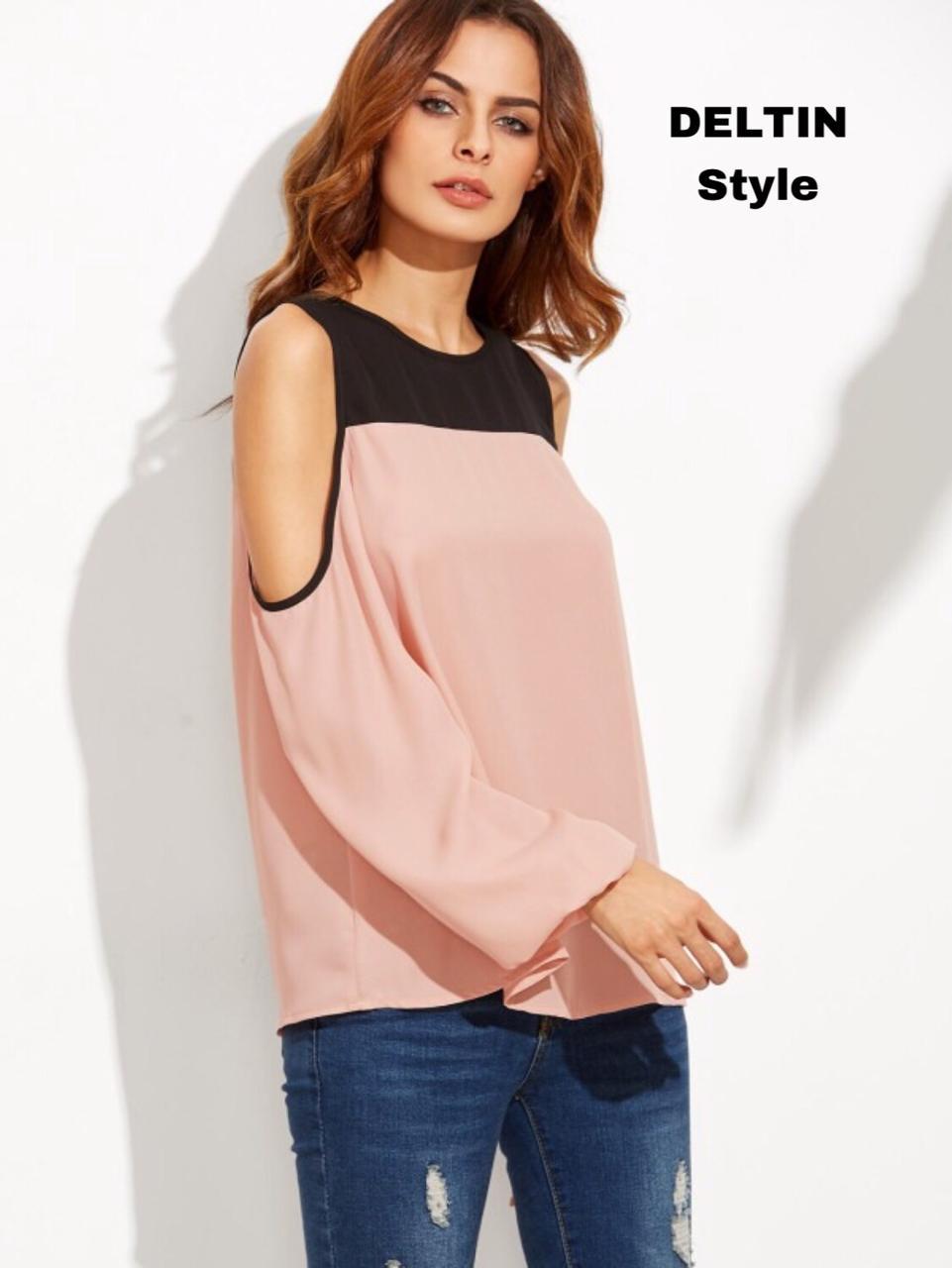 Plain Top - Crepe Material, Sizes S-m-l-xl, Peach Color | Trendy Full Sleeves Design, Easy Washable, All-season Wear