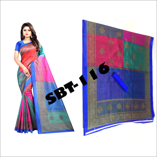 Multicolour Printed Art Silk Saree