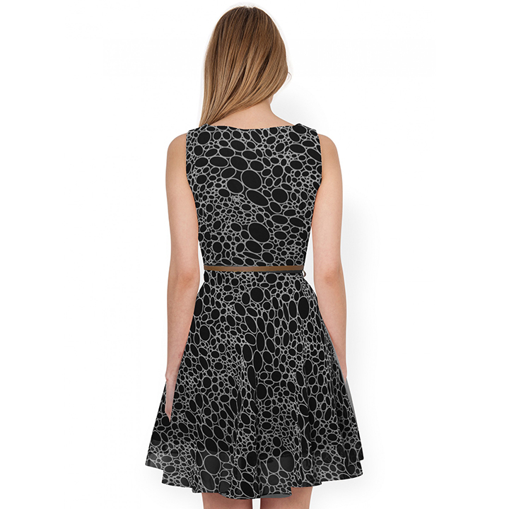 Skater Dresses - Georgette, Sizes S-xxl, Black Color, Length 38-39 Inches | Sleeveless, Printed Pattern, No Fade, Washable, Stylish Western Wear