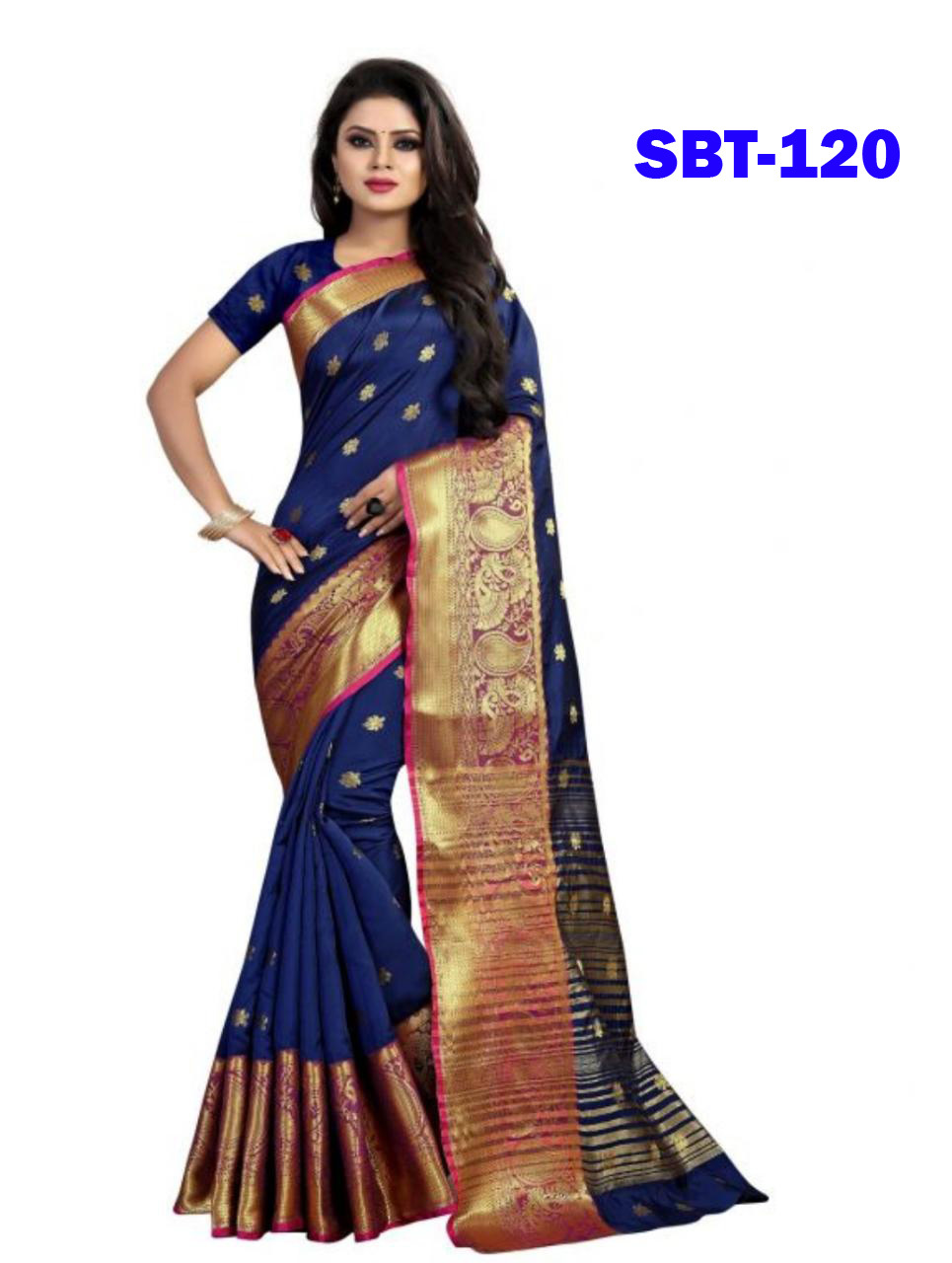 Multicolour Cotton Silk Saree With Mango Design