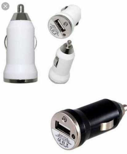 Car Charger - Plastic, Metal | 12-24V Input, 5V Output, 1A Current, USB Connector, White