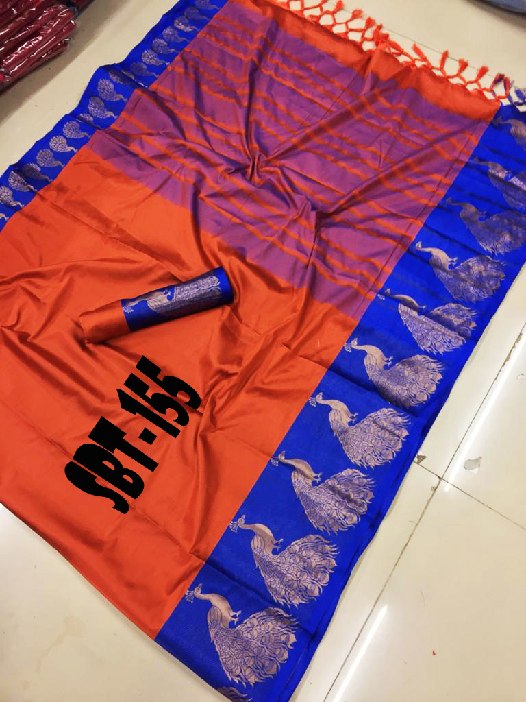 Multicolor Fancy Cotton Silk Saree