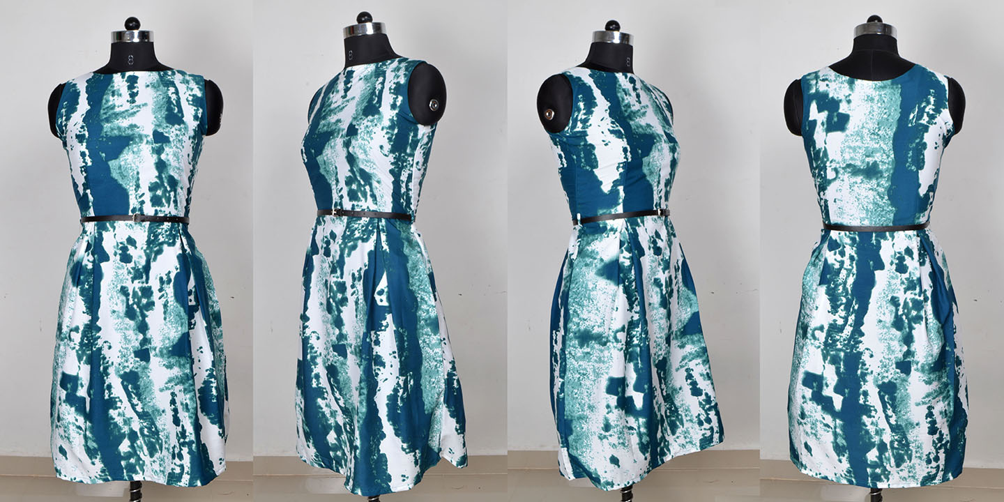 Printed Frocks - Crepe Fabric, Length 39-40 Inch, Color C-green, Sizes S-xxl | Sleeveless, All-season Wear, No Fade, Washable Material
