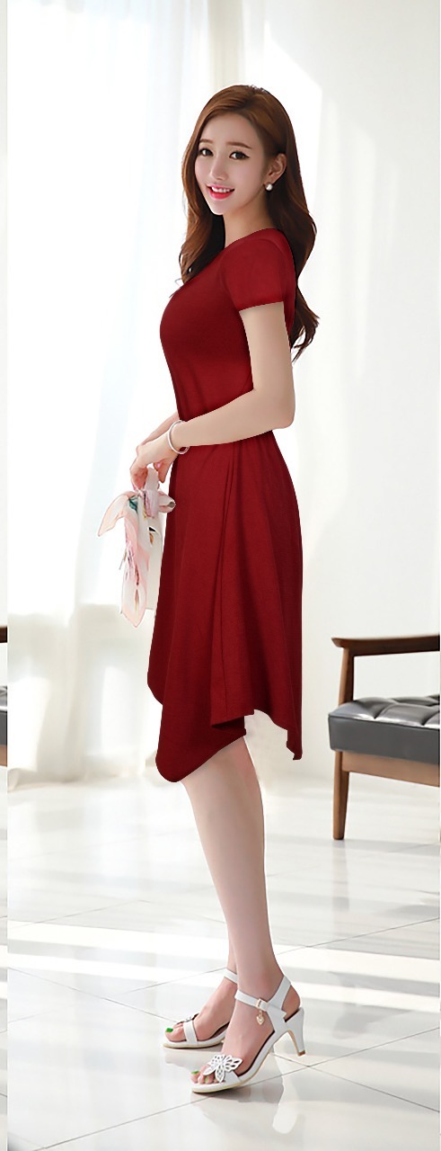 Western Dresses Design - Cotton Blend, Size S-xxl, Maroon, Casual Sleeveless Frock Suit, Washable, No Fade, Suitable For All Seasons