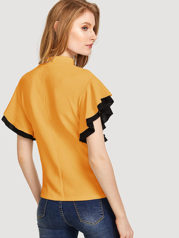 Top - Crepe, Size: M, Xl, Color: Yellow | Sleeveless, Plain Pattern, Washable, All Season Fashion For College Girls