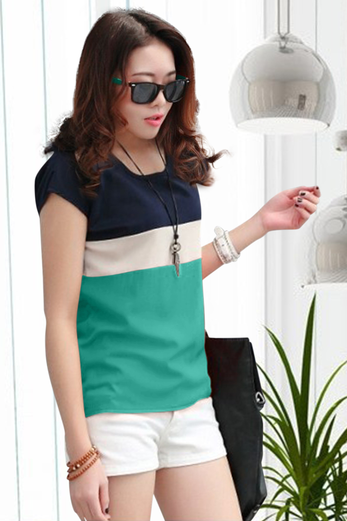 Tops - Crepe Material, Sizes S To Xl, Green Color | Short Sleeves, Printed Design, Casual Style, Washable, Suitable For All Seasons