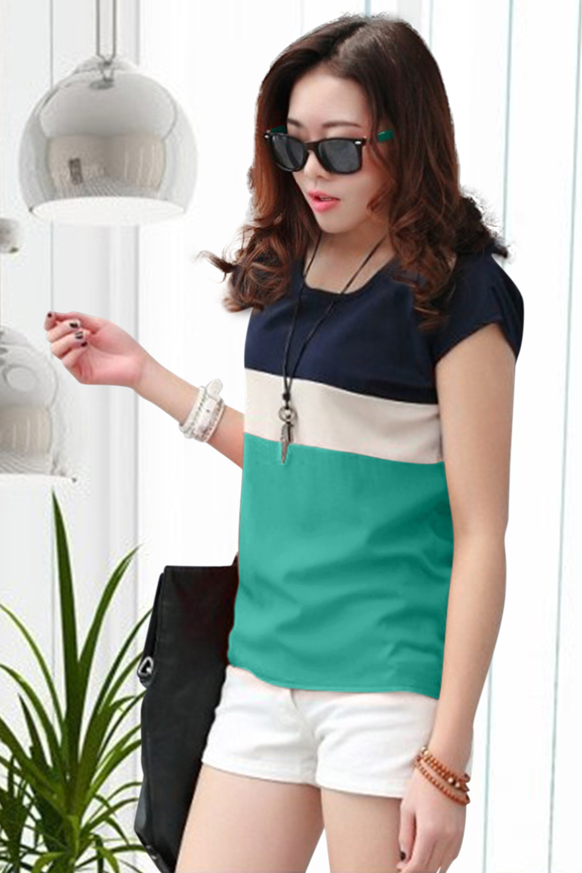 Tops - Crepe Material, Sizes S To Xl, Green Color | Short Sleeves, Printed Design, Casual Style, Washable, Suitable For All Seasons