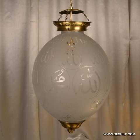 White Ball Shape Glass Forested Wall Hanging