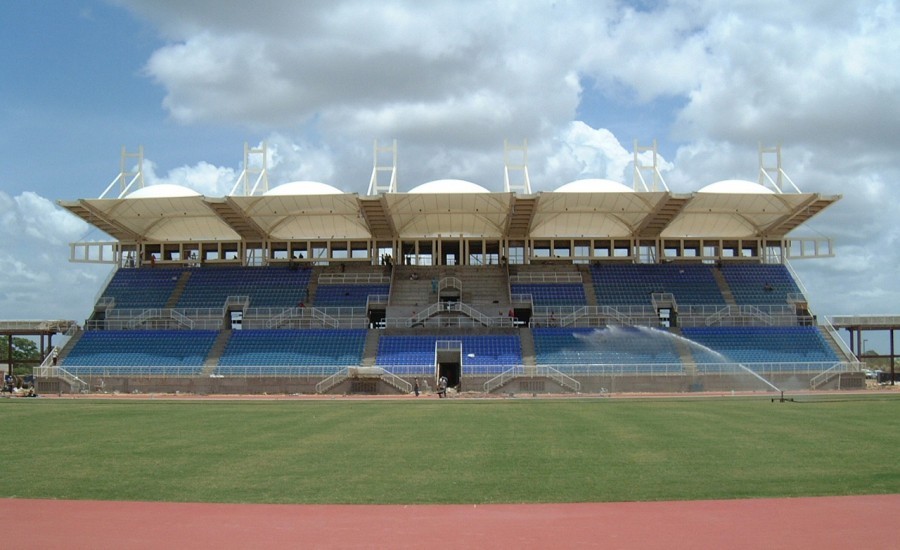 Stadium Roofing Tensile Structure - Steel Frame, White Pvc Sail Roof | One Aluminum Window, Durable Ms And Steel Materials