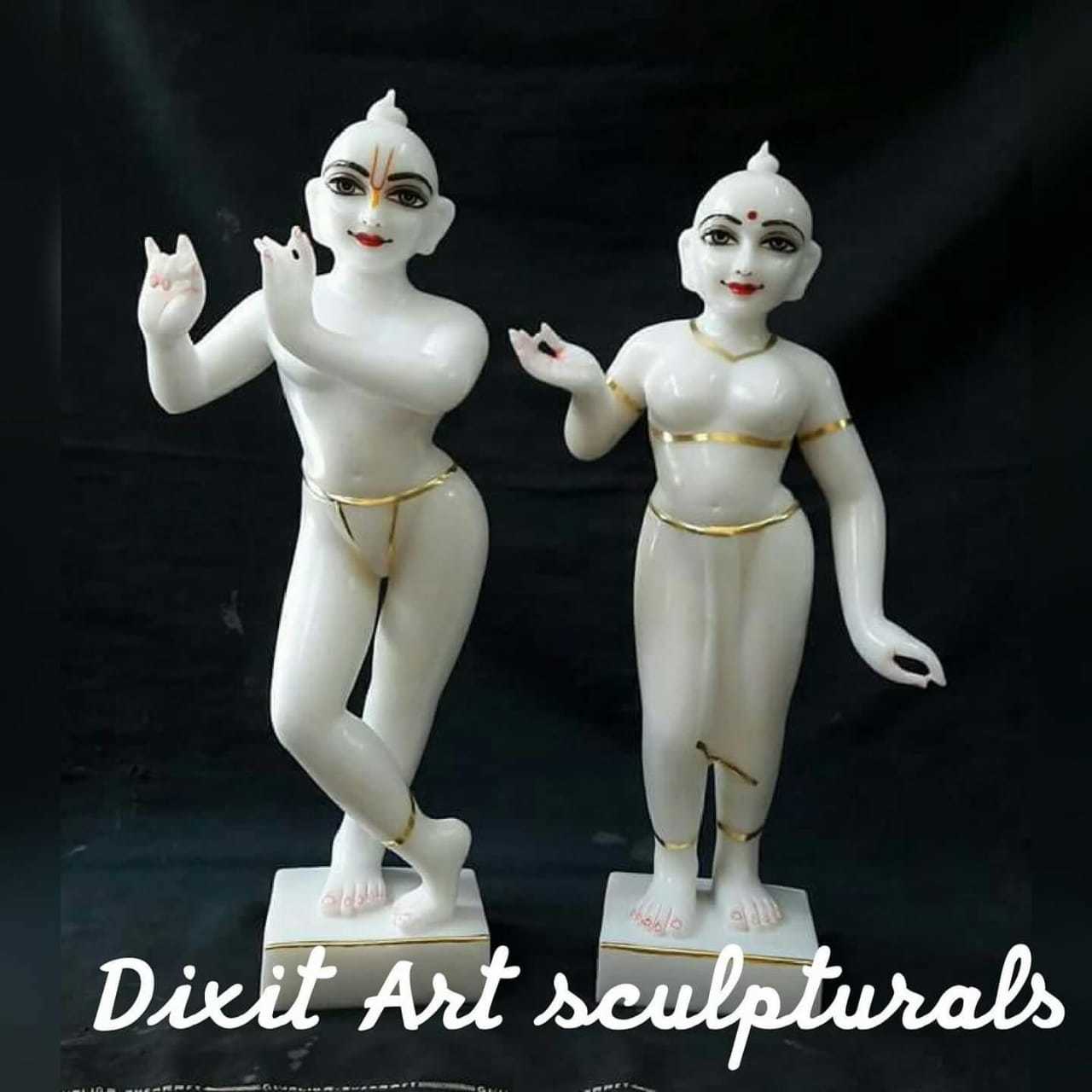 Polishing Marble Iskon Radha Krishna Statue