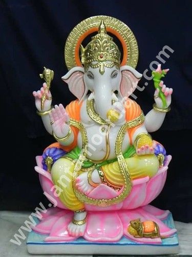 White God Ganesh Statue