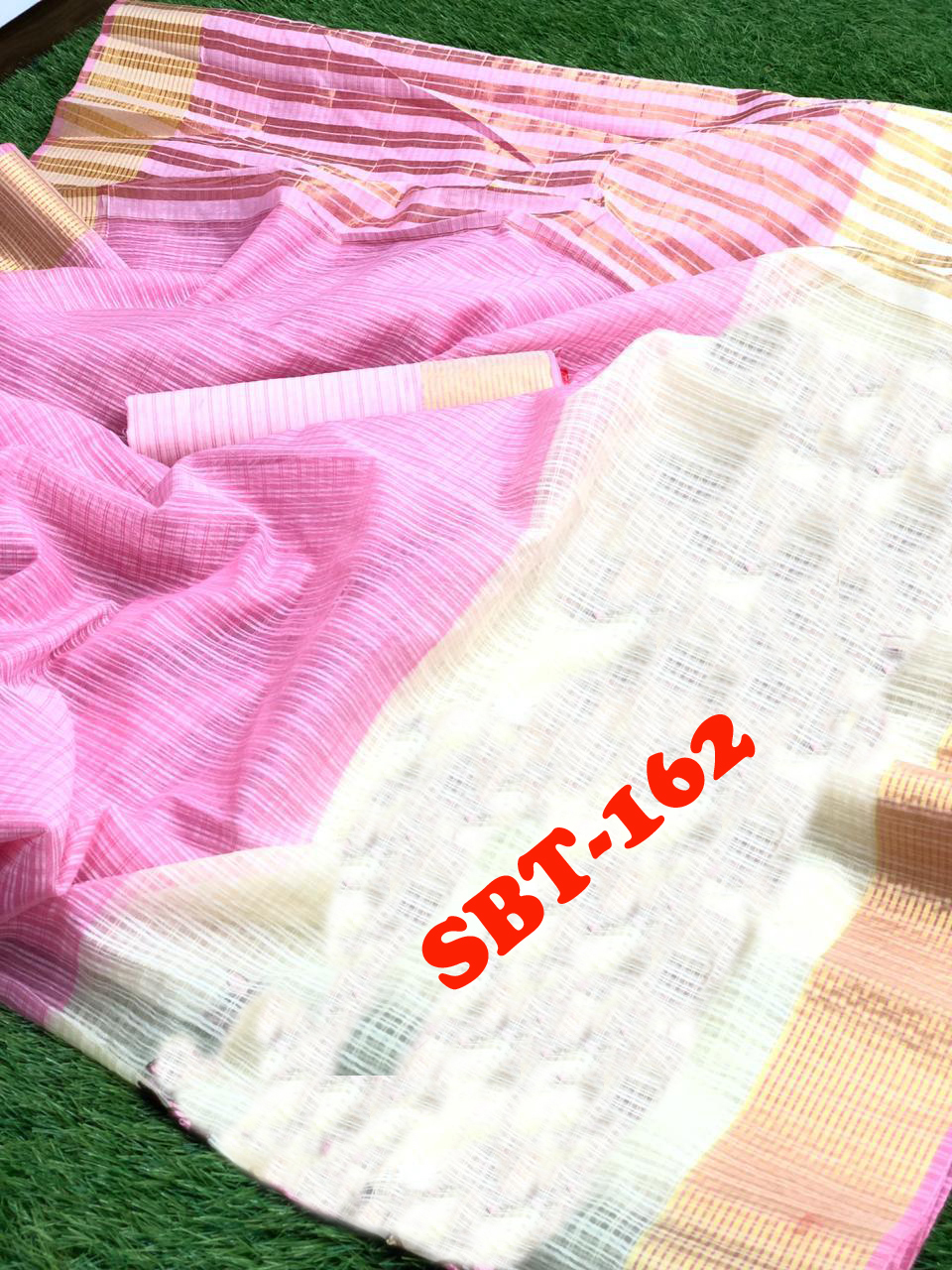 Fancy Saree - Monika Checks, 5.5 Mtr Length, Multicolour Striped Design With Zari Work