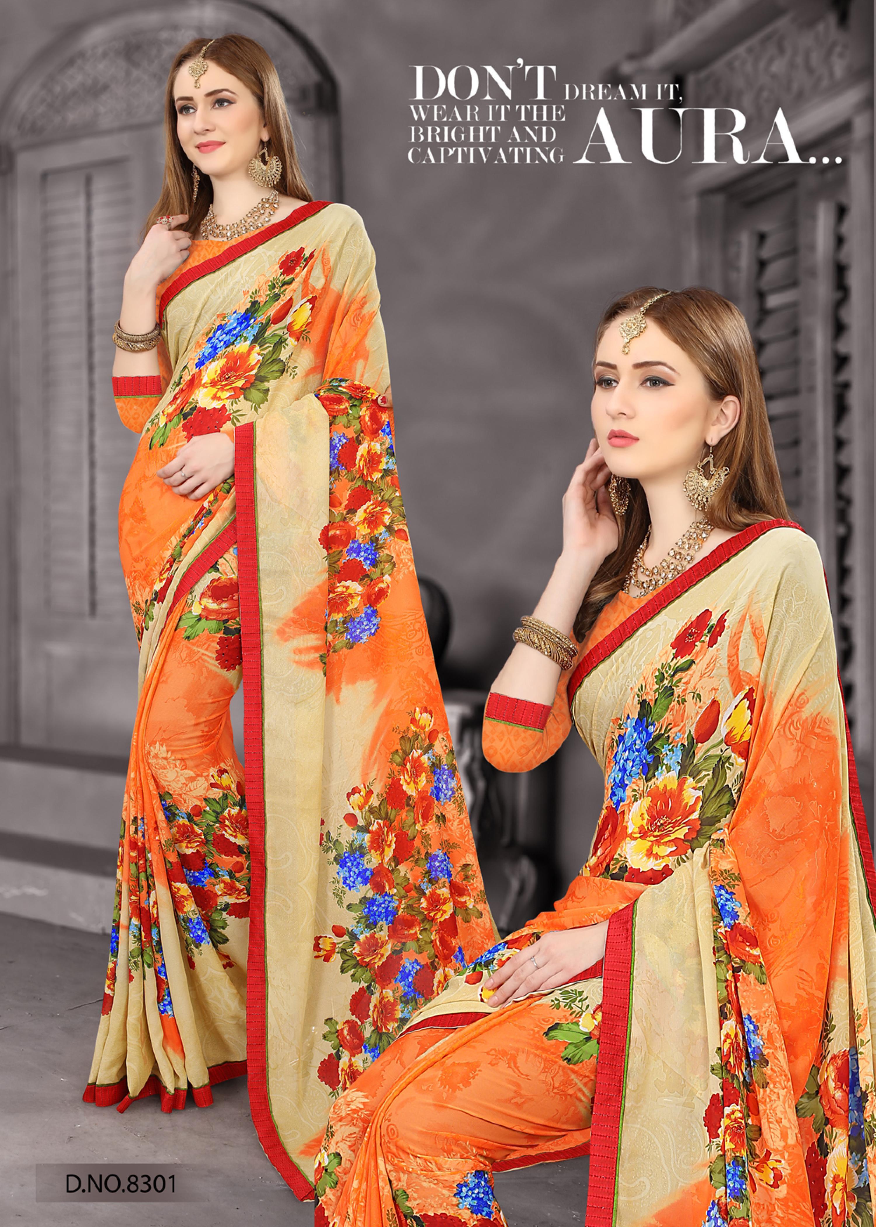 Fancy Saree - Rennial Georgette Fabric, 12 Exclusive Color Options | Latest Printed Design Perfect For Daily Wear
