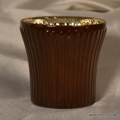 Celestial Silver Votive Cup - Material: Glass