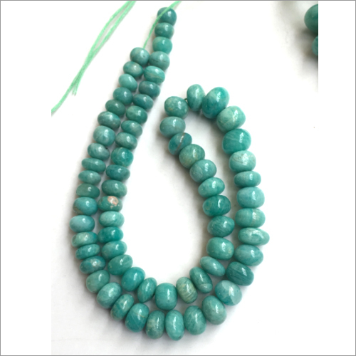 16 इंच Amazonite स्मूद रोंडेल बीड्स स्ट्रैंड