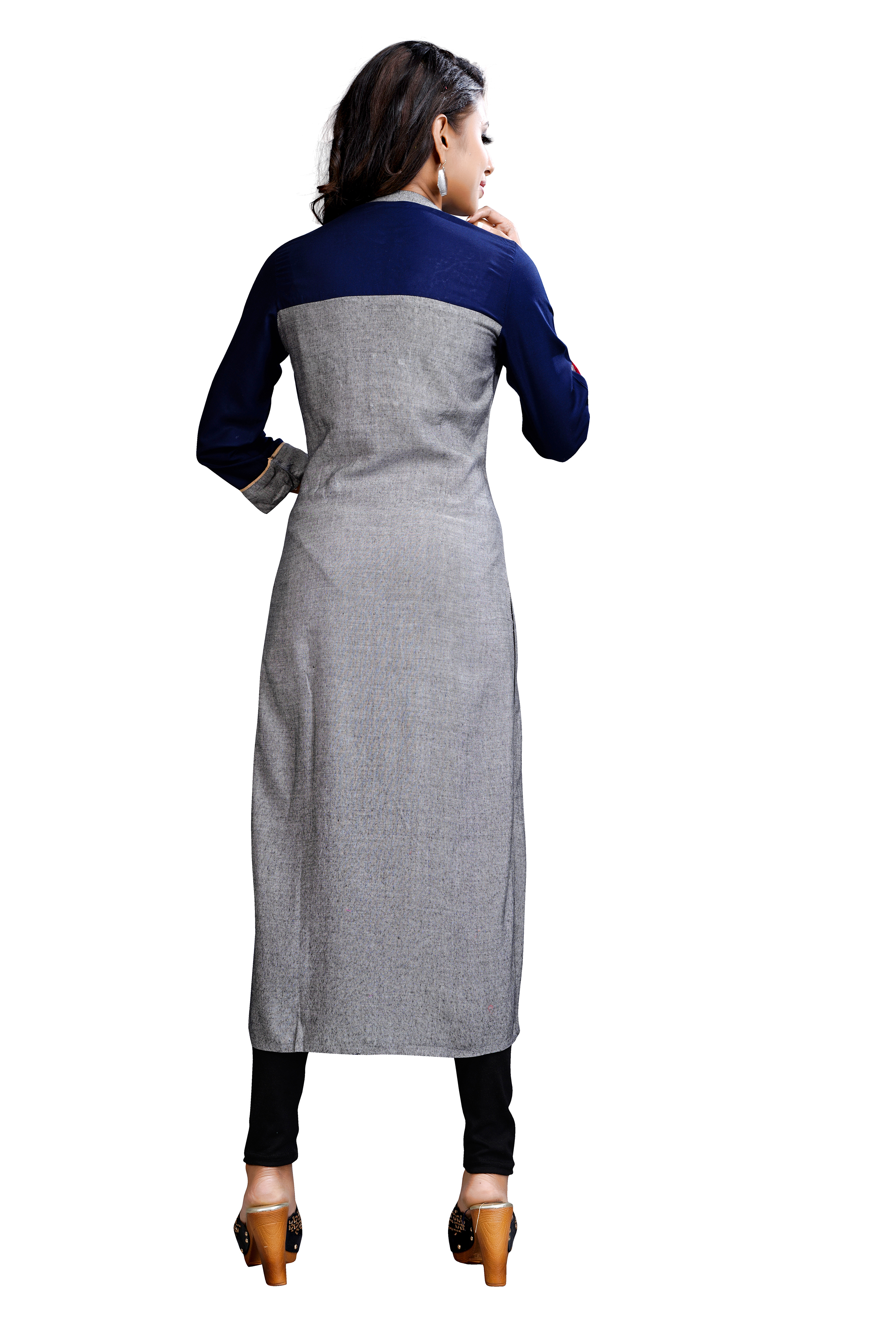 Grey & Blue Fancy Kurti