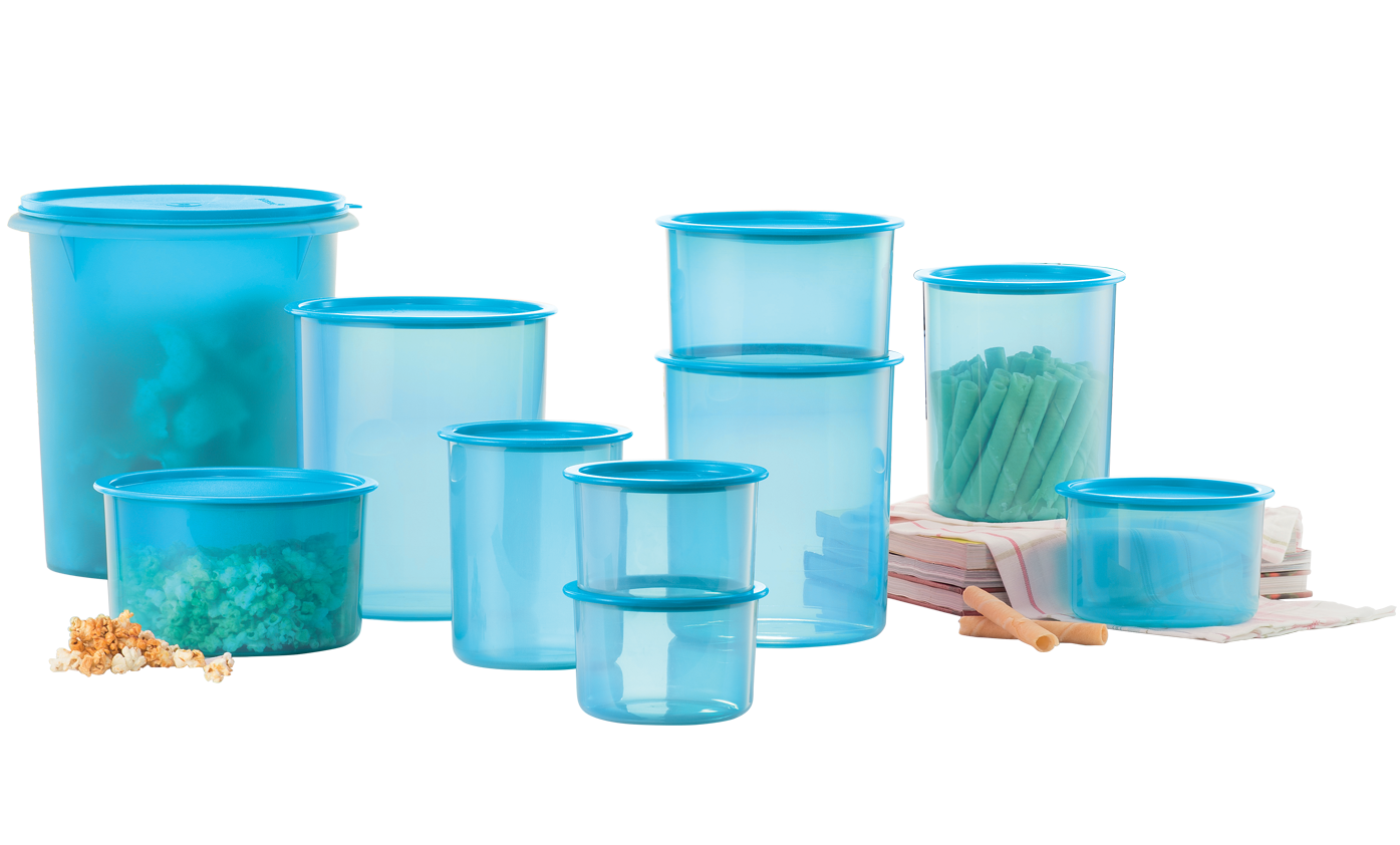 Tupperware Containers - Plastic Material, Tapering Rectangular Shape For Convenient Handling | Keeps Food Fresh Longer, Scratch-resistant Textured Surface, Easy To Clean, Airtight Seal
